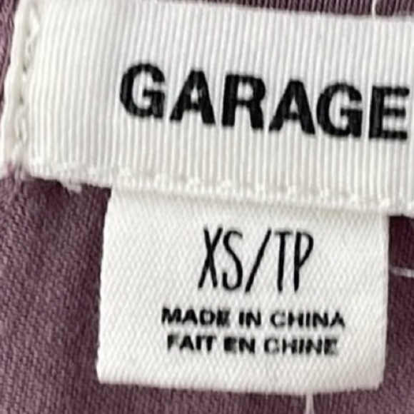 ❤️ GARAGE cross cross v neck shirt sleeve purple Top Size XS - Picture 5 of 6